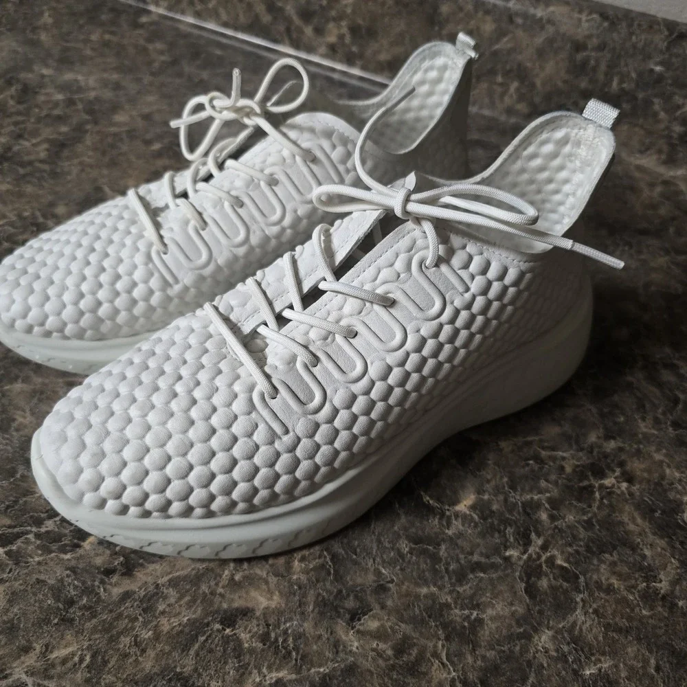 Ecco Therap Bubble Shoes White Low Top Lace up Sneaker EU 38 Womens READ